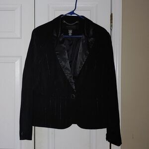 Apostrophe  black pinstriped blazer  Sz 16
